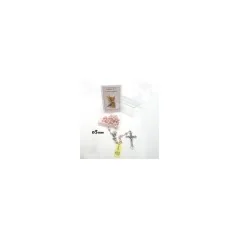 Rosario Cristal Perlado Rosa 5mm (Primera Comunion c/ folleto en caja) | Tienda Esotérica Changó