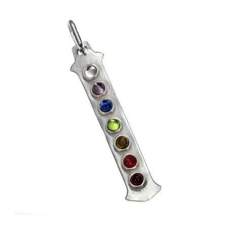 Amuleto Plata 7 Potencias o 7 Chakras Tira 4.5 cm