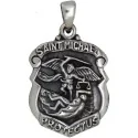 Amuleto Plata Arcangel Miguel Protector (Saint Michael Protectus) 2.0 x 3.0 cm