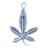 Amuleto Plata Hoja Marihuana 3 x 1.7 cm