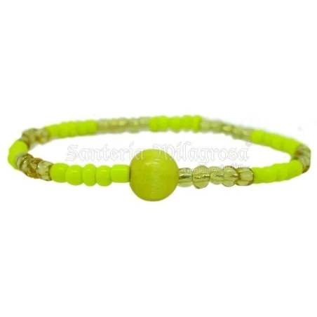 Pulsera Ilde Ochun 5 x 5 (Amar.Cr- Amar) (1 V) | Tienda Esotérica Changó