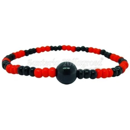 Pulsera Ilde Eleggua 3 x 3 (Rjo-Ne) (1 Vuelta) Premium | Tienda Esotérica Changó