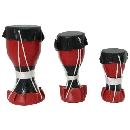 Tambor Bata 11,12,14 cm aprox. (Set x 3 unid.)(Negro y rojo) Eleggua