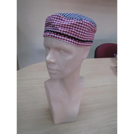 Gorro Guinga Rojo-Negro (Cuadros) 55 a 58 cm. (Eleggua) | Tienda Esotérica Changó