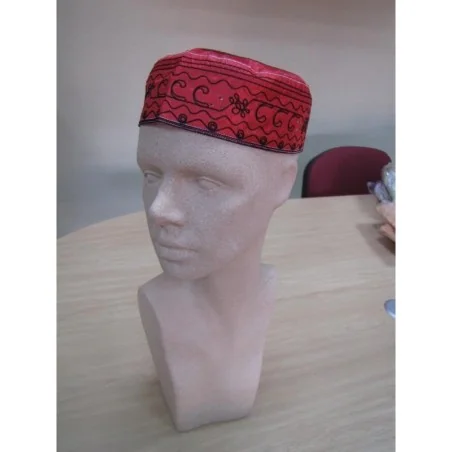 Gorro Bordado Rojo-Negro 58 cm. (Eleggua) | Tienda Esotérica Changó