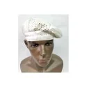 Gorro Decorado Blanco 54 cm Elastico (Obatala) | Tienda Esotérica Changó