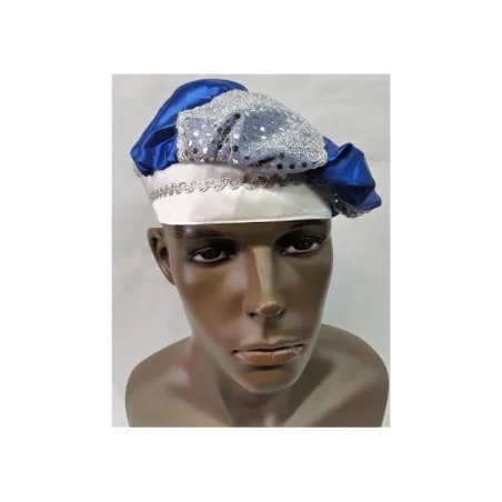 Gorro Decorado Azul y Blanco 54 cm Elastico (Yemanja) | Tienda Esotérica Changó