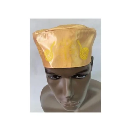 Gorro Mama Chola 54 cm Elastico (Amarillo Dorado)(Dibujos Impresos) | Tienda Esotérica Changó