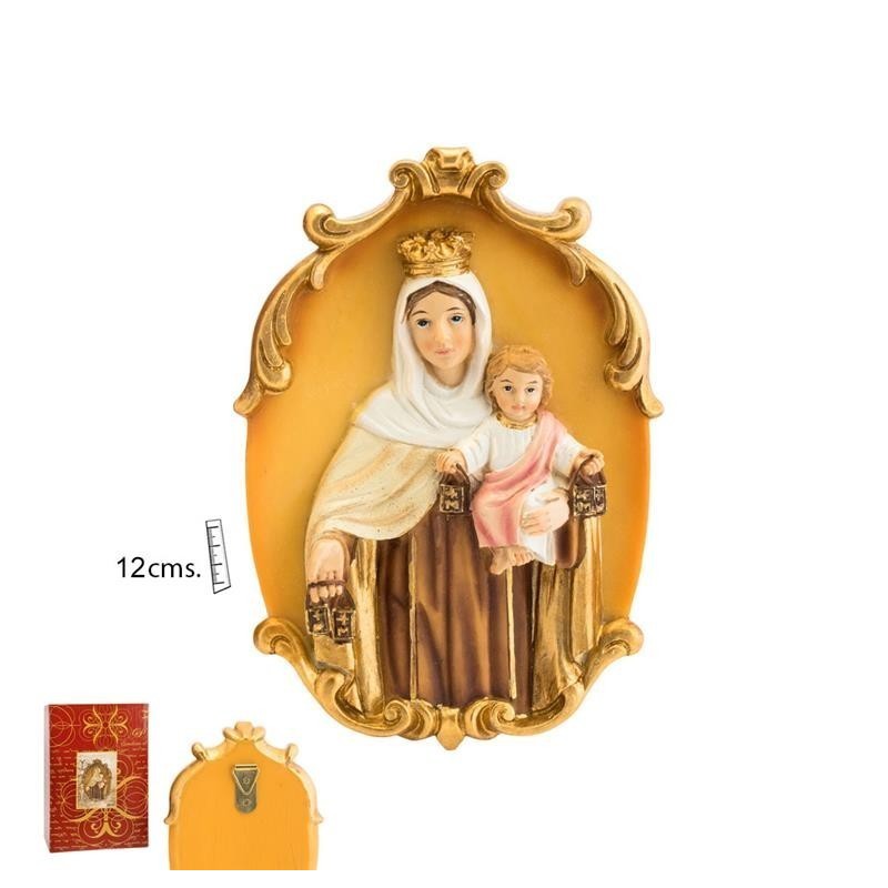 Placa Colgar Virgen del Carmen 12 cm