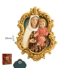 Figura Placa Colgar Virgen del Carmen 23 cm