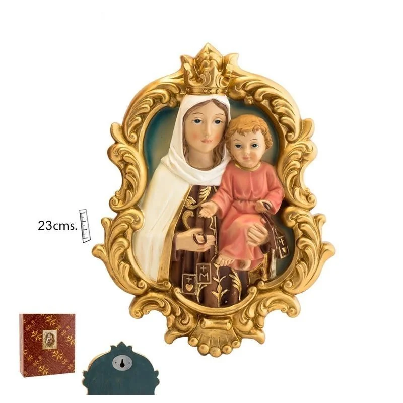 Placa Colgar Virgen del Carmen 23 cm
