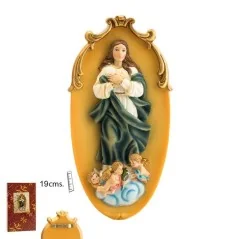 Figura Placa Colgar Virgen Inmaculada 19 cm