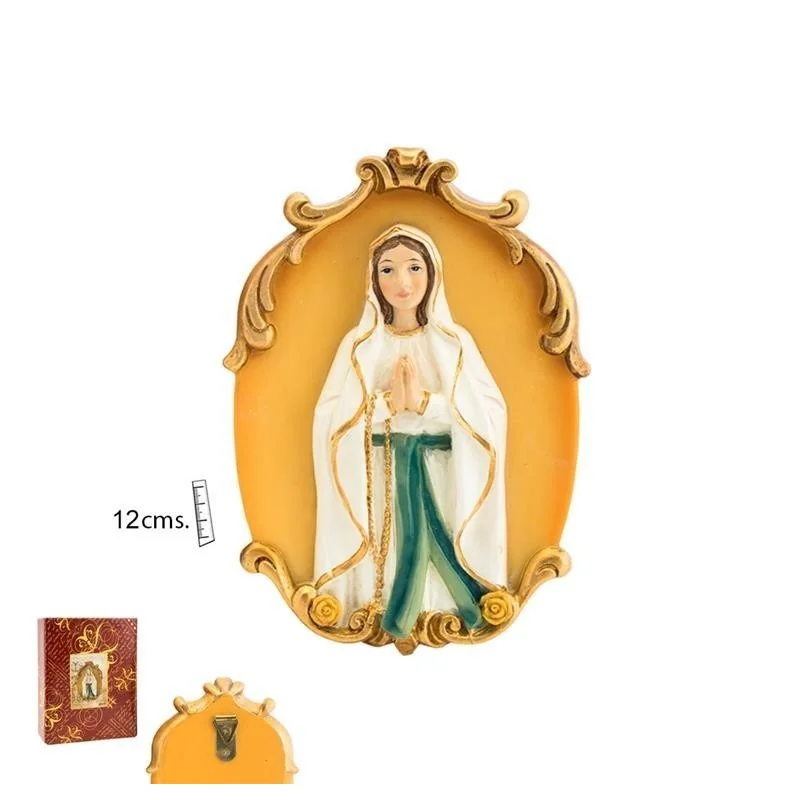 Placa Colgar Virgen Lourdes 12 cm