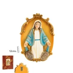 Figura Placa Colgar Virgen Milagrosa 12 cm