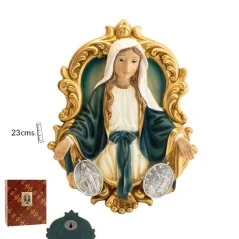 Figura Placa Colgar Virgen Milagrosa 23 cm