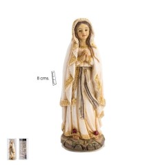 Imagen Virgen de Lourdes Base Marron 8 cm
