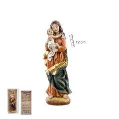 Imagen Virgen con Niño con Oro 12 cm