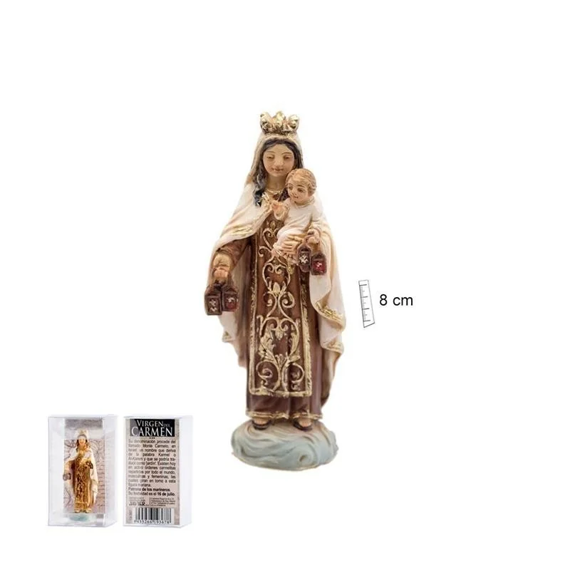 Virgen del Carmen Madera Vieja 8 cm