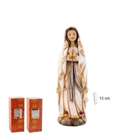 Virgen de Lourdes Base Marron 13 cm