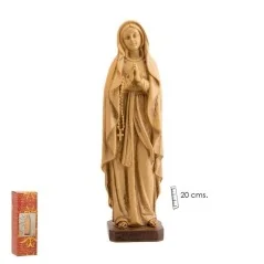 Imagen Virgen de Lourdes Madera Clara 20 cm