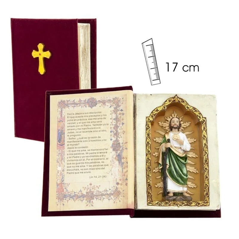 San Judas Tadeo en Libro 17 cm