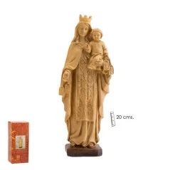 Imagen Virgen del Carmen Madera Clara 20 cm