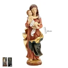Imagen Virgen con Niño con Oro 20 cm