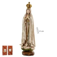 Imagen Virgen de Fatima Madera Vieja 20 cm