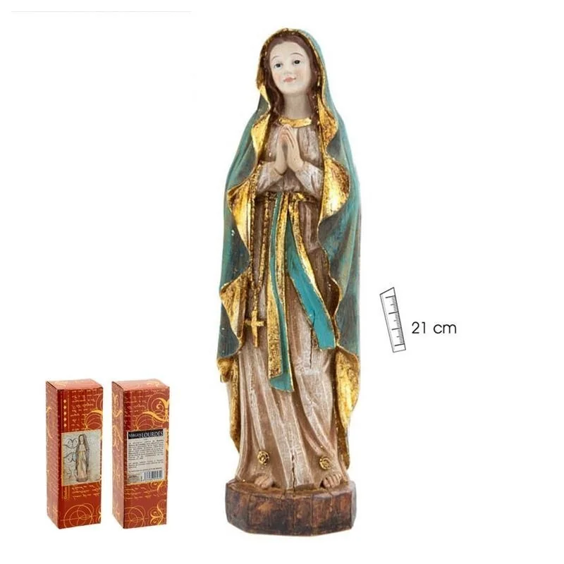 Virgen de Lourdes Madera Vieja 20 cm