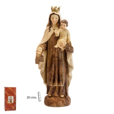 Virgen del Carmen Madera Vieja 20 cm
