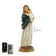 Imagen Virgen con Niño Crema 20 cm