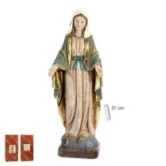 Imagen Virgen de la Milagrosa Madera Vieja 31 cm