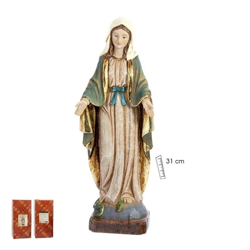 Virgen de la Milagrosa Madera Vieja 31 cm