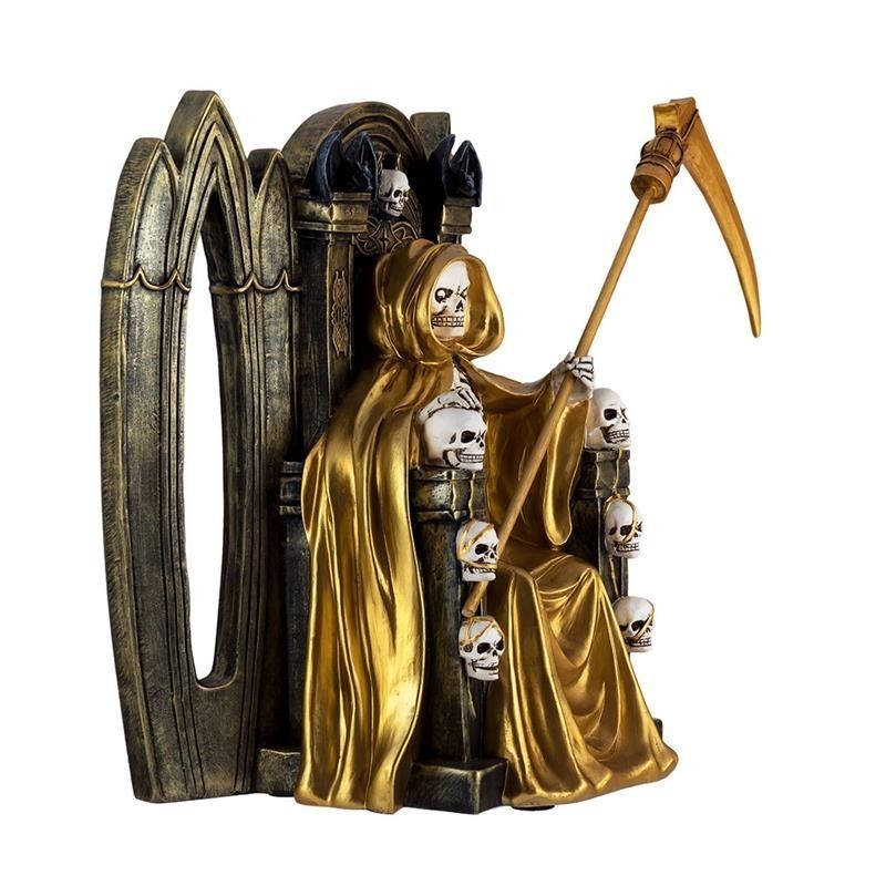 Imagen Santa Muerte Sentada Dorada 46 Cm