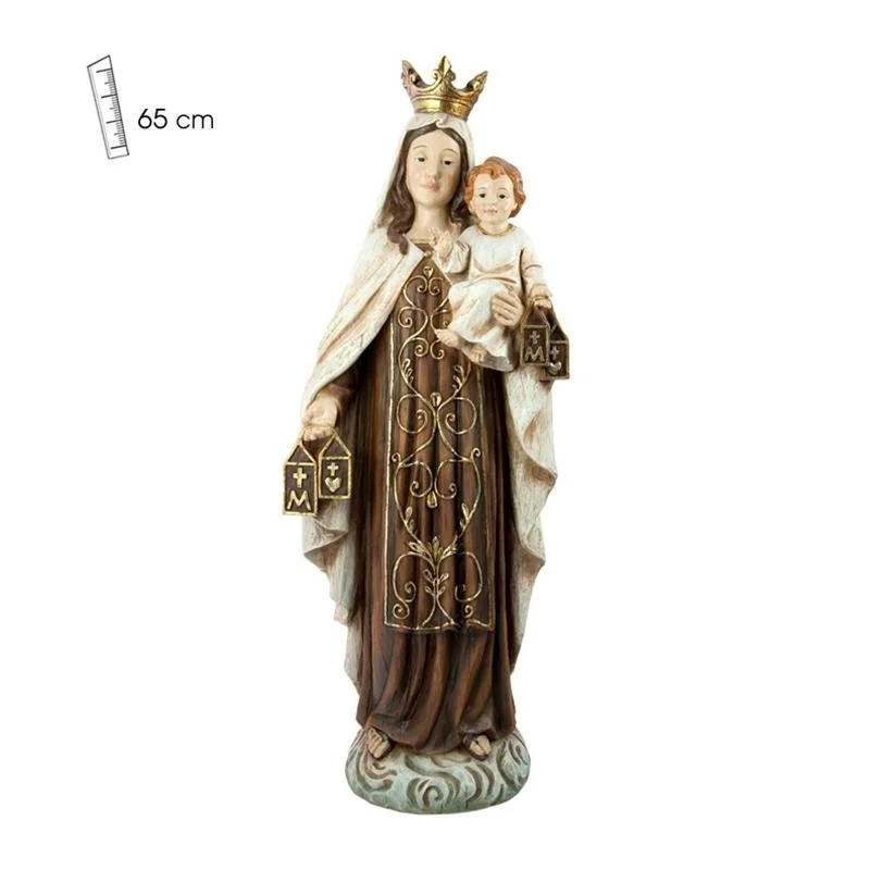 Virgen del Carmen Madera Vieja 65 cm
