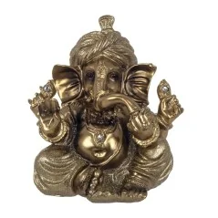 Figura Ganesha Sentado Dorado 15 cm