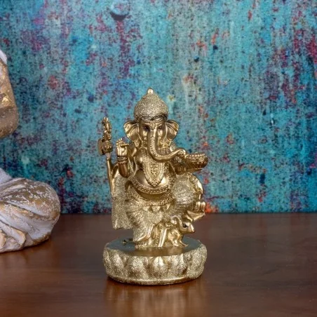 Ganesha de Pie Dorado 15 cm | Tienda Esotérica Changó