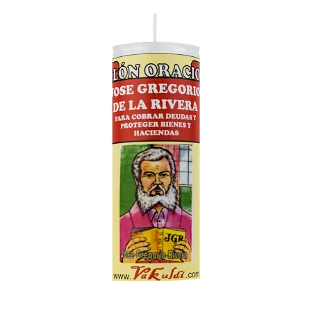 Velón Oración José Gregorio de la Rivera - Cobrar Deudas y Proteger Bienes y Haciendas | Vakuldi | Tienda Esotérica Changó
