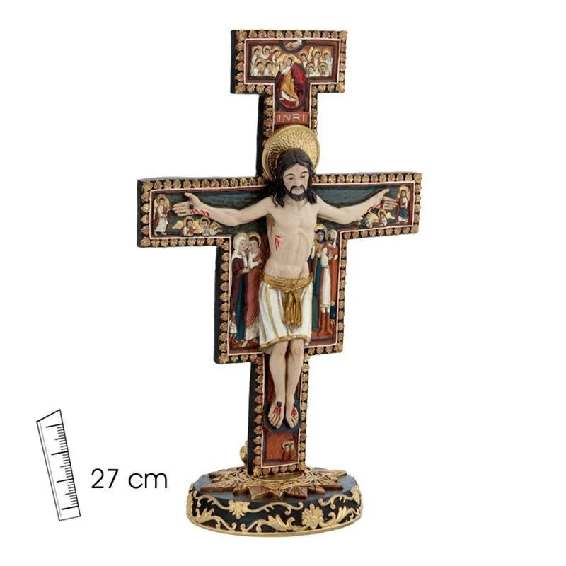 Cristo vivo en Cruz de San Dámian 27 cm