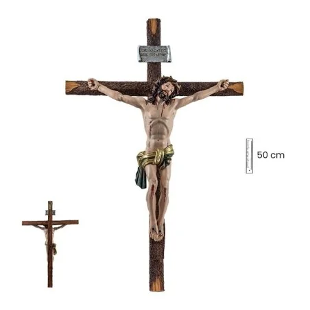 Jesus En Cruz Ojos Abiertos 50 cm