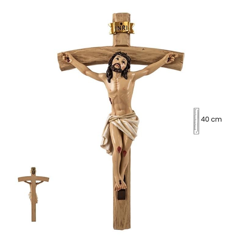 Cristo Vivo en Cruz 40 cm