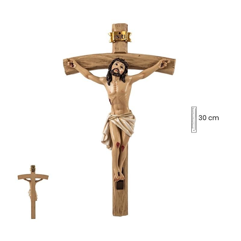 Cristo Vivo en Cruz 30 cm