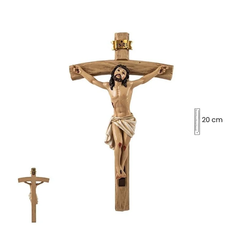 Cristo Vivo en Cruz 20 cm