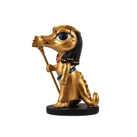 Dios Sobek en Dorado 15 cm