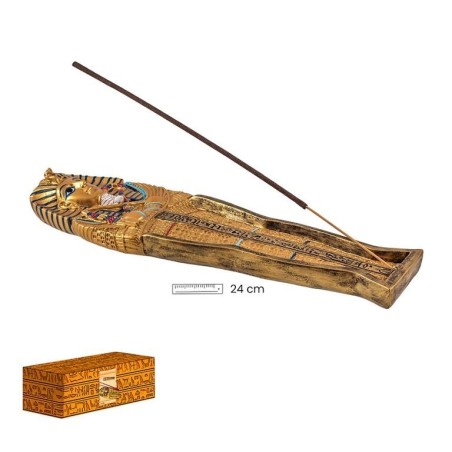 Portaincienso Sarcófago de Tutankamón en Dorado 24 cm