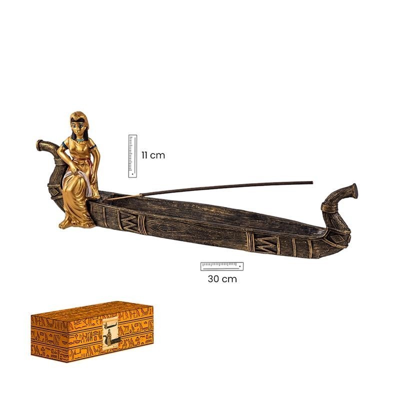 Portaincienso Barca Ritual de Nefertiti 30 cm
