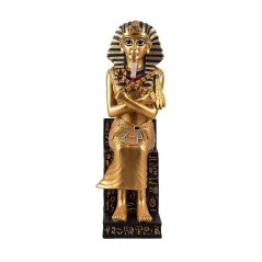 Faraón Tutankamón Entronado en Dorado 27 cm | Tienda Esotérica Changó