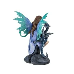Hada Con Dragon, tonos Azules 21 cm - Elemental Aire | Tienda Esotérica Changó