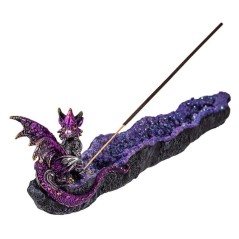 Portainciensos con Dragón Púrpura 32 cm | 8435266232056 | Tienda Esotérica Changó