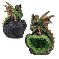 Dragón sobre Geoda Verde 11 cm | 8435266232032 | Tienda Esotérica Changó